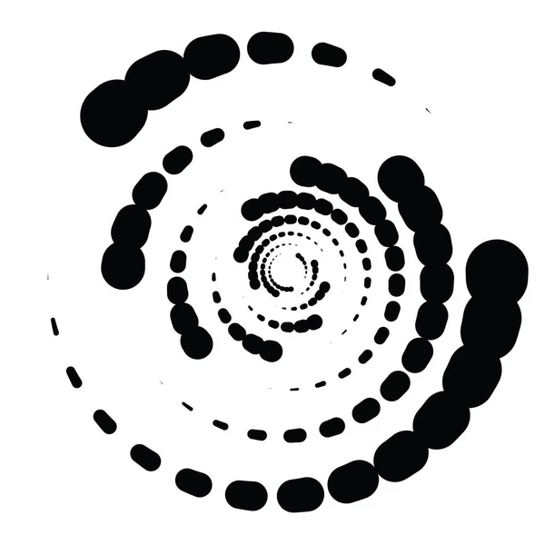 圆同心 径向图标 旋转和扭曲设计元素 Polkadots Pointillist Halftone Graphics — 图库矢量图片