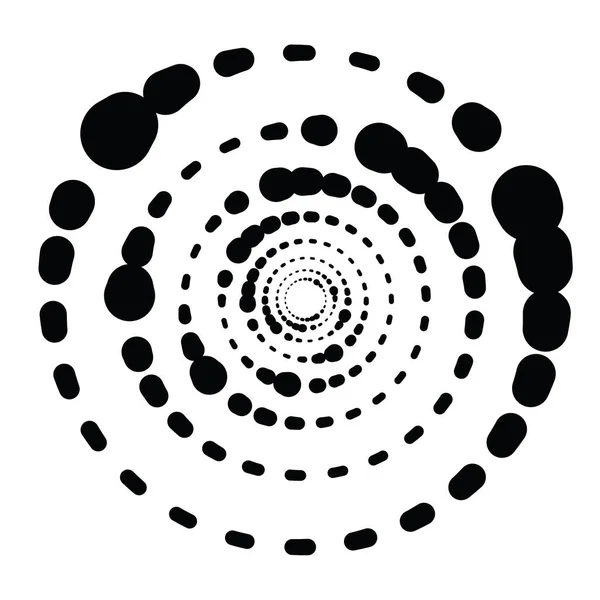 Точечные Точки Круги Концентрические Радиальная Иконка Спираль Завихрение Вращение Поворот — стоковый вектор