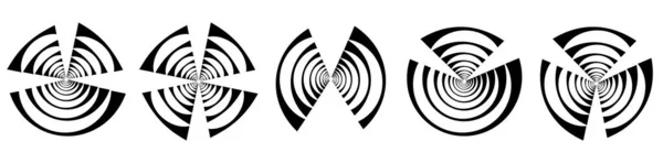 Ομοκεντρικές Ακτινωτές Γραμμές Εικονίδιο Κύκλων Σχηματισμένο Σχήμα Κύκλου Spiral Swirl — Διανυσματικό Αρχείο