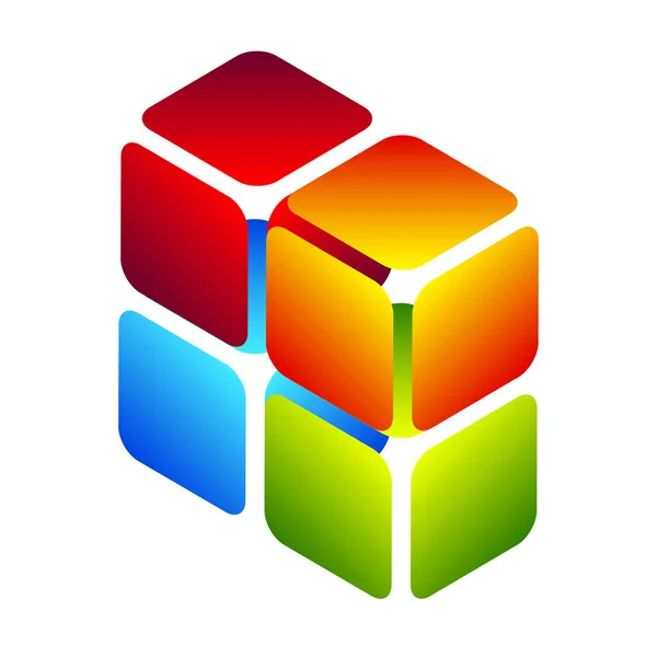 開発のアイコン シンボル ロゴなどの3Dアイソメトリックキューブ ストック ベクトル イラスト クリップ アート グラフィック — ストックベクタ