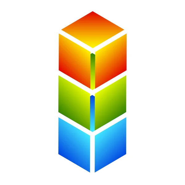 Isometric Cube 아이콘 Stock Vector Illustration Cli Art Graphics — 스톡 벡터