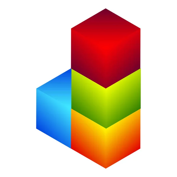 Изометрический Куб Виде Значка Символа Логотипа Значка Символа Технологии Архитектуры — стоковый вектор