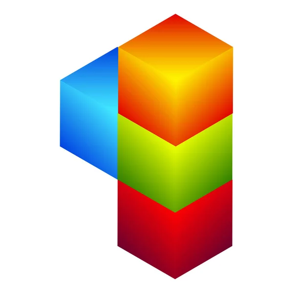 Isometric Cube 아이콘 Stock Vector Illustration Cli Art Graphics — 스톡 벡터