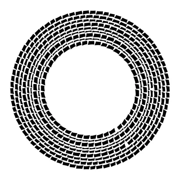 Cercle Géométrique Concentrique Élément Conception Anneau Formes Rectangulaires Cercles Segmentés — Image vectorielle