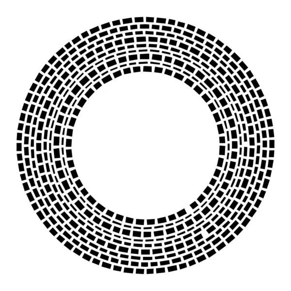 Concentrische Geometrische Cirkel Ring Design Element Van Rechthoekvormen Gesegmenteerde Kringen — Stockvector