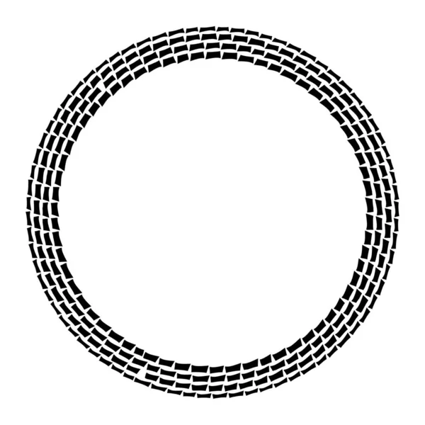 Konzentrischer Geometrischer Kreis Ringförmiges Gestaltungselement Aus Rechteckformen Segmentierte Kreise — Stockvektor