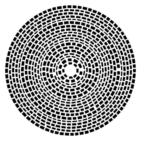 Cercle Géométrique Concentrique Élément Conception Anneau Formes Rectangulaires Cercles Segmentés — Image vectorielle