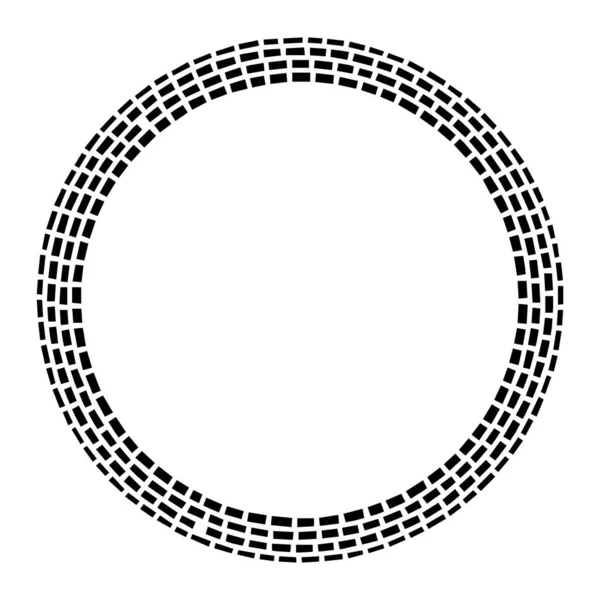 Cerchio Geometrico Concentrico Elemento Design Anello Forme Rettangolari Circoli Segmentati — Vettoriale Stock