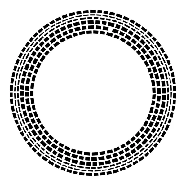 Konzentrischer Geometrischer Kreis Ringförmiges Gestaltungselement Aus Rechteckformen Segmentierte Kreise — Stockvektor