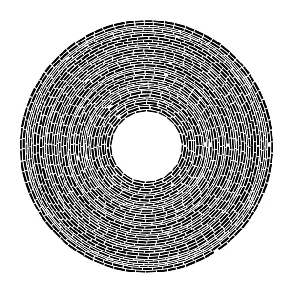 Círculo Concéntrico Geométrico Elemento Diseño Anillo Formas Rectangulares Círculos Divididos — Vector de stock