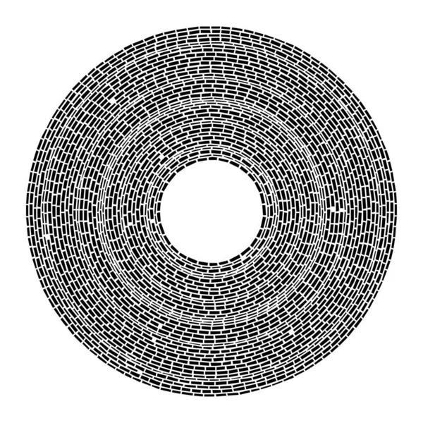 Cercle Géométrique Concentrique Élément Conception Anneau Formes Rectangulaires Cercles Segmentés — Image vectorielle