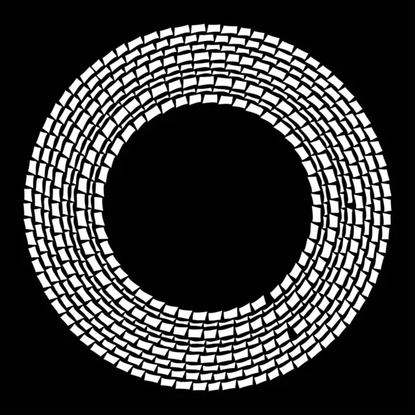 Концентричне Геометричне Коло Елемент Дизайну Кільця Прямокутної Форми Сегментовані Кола — стоковий вектор