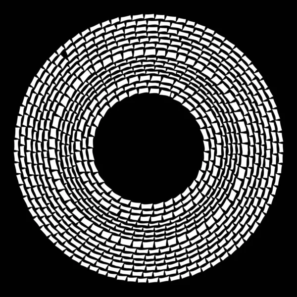 Concentrische Geometrische Cirkel Ring Design Element Van Rechthoekvormen Gesegmenteerde Kringen — Stockvector