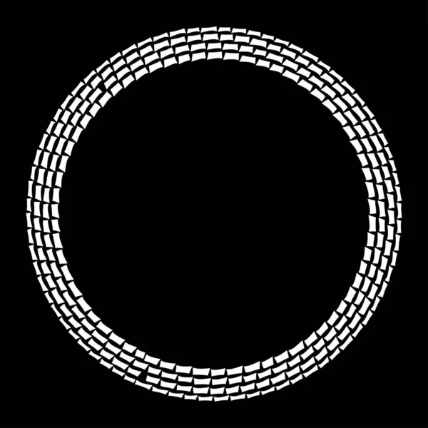 Cerchio Geometrico Concentrico Elemento Design Anello Forme Rettangolari Circoli Segmentati — Vettoriale Stock