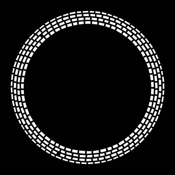 Concentrische Geometrische Cirkel Ring Design Element Van Rechthoekvormen Gesegmenteerde Kringen — Stockvector