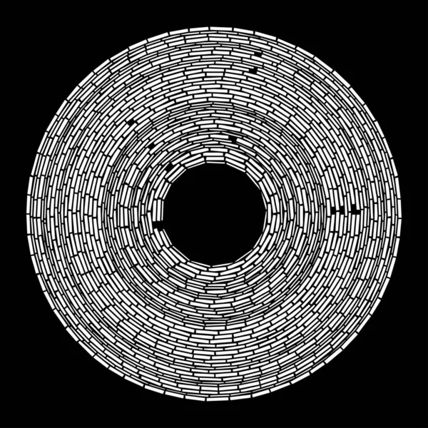 Cercle Géométrique Concentrique Élément Conception Anneau Formes Rectangulaires Cercles Segmentés — Image vectorielle