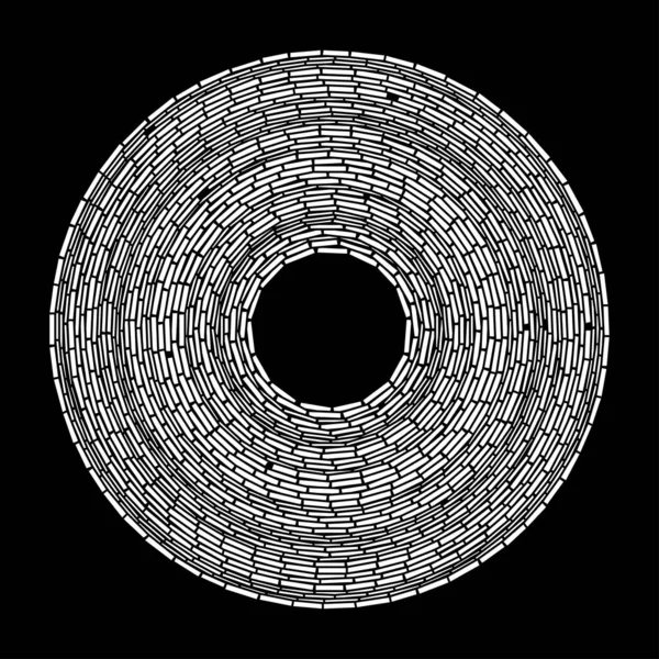 Círculo Concéntrico Geométrico Elemento Diseño Anillo Formas Rectangulares Círculos Divididos — Archivo Imágenes Vectoriales