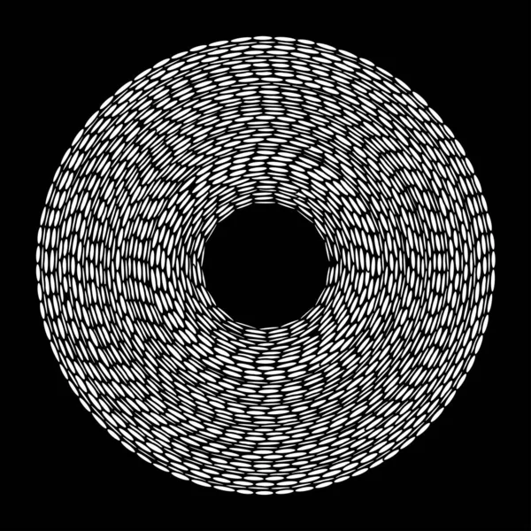 Cirkel Ronde Concentrische Kiezelsteen Steen Rotsvormen Cirkelvormige Concentrische Ovale Ringen — Stockvector