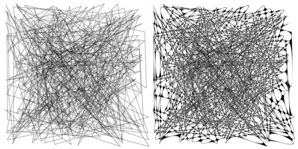 Correspondência Par Edgy Geométrico Angular Arredondado Squiggly Contorcer Objetos Linhas — Vetor de Stock