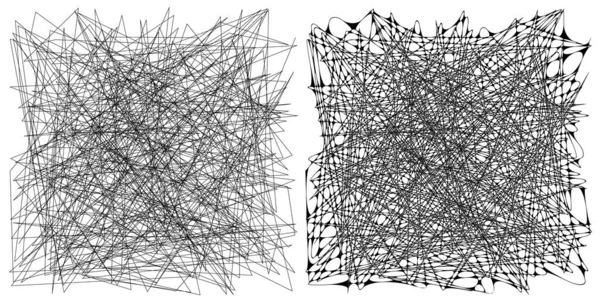 Eşleşen kenarlı, geometrik, açısal ve yuvarlak, kıvrımlı, kıvrımlı çizgiler nesne. Stock vektör illüstrasyonu, klip- art grafikleri