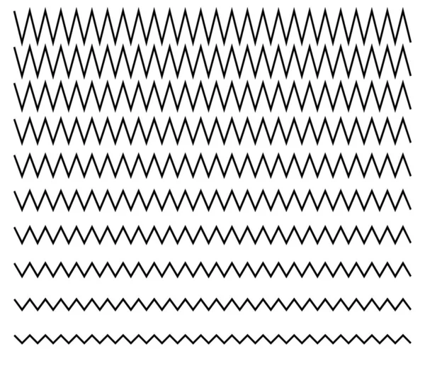 Ondulé Zigzag Ondulant Rayures Croisées Diviseurs Horizontaux Stries Bandes — Image vectorielle