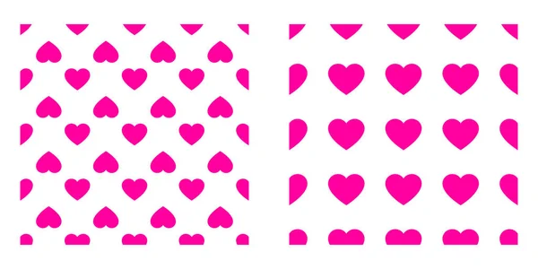 Rosa Púrpura Sin Costuras Forma Corazón Repetible Patrón Icono Textura — Archivo Imágenes Vectoriales