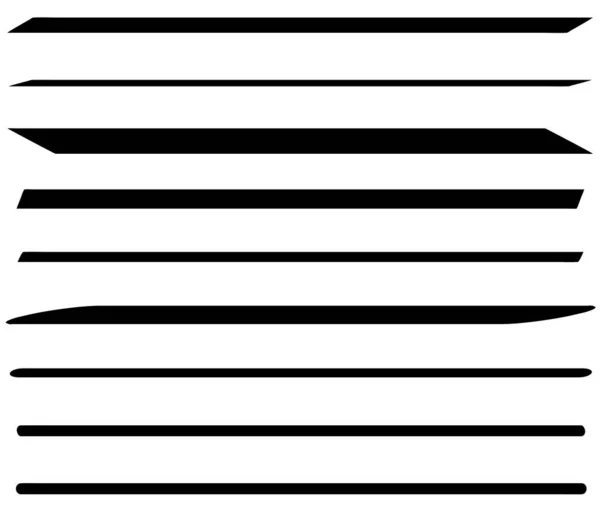 Dynamic Drawing Lines Stripes Template Horizontal Line Dividers Pen Pencil — Stock Vector