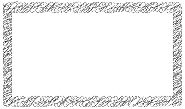 Scrbble Skiss Linjer Rektangel Plan Squiggly Sicksack Criss Cross Doodle — Stock vektor