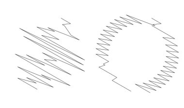 Çember ve halka çizimi, karalama, rastgele çizgiler vektör elementlerini karala. Kıvrımlı, kıvrımlı çizgiler daireler