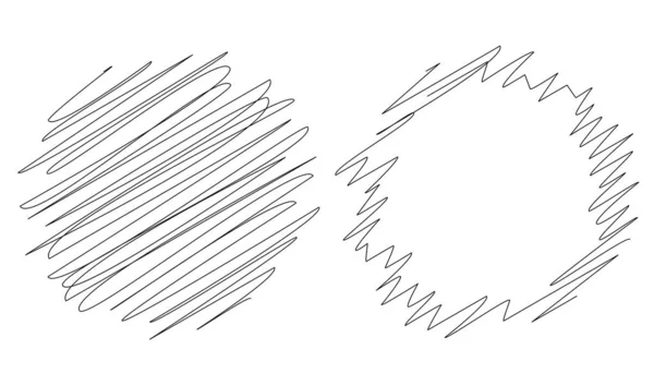 Cercle Anneau Croquis Gribouiller Gribouiller Des Lignes Aléatoires Éléments Vectoriels — Image vectorielle