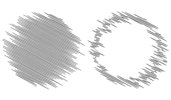 Cirkel Ring Schets Doodle Scrawl Willekeurige Lijnen Vector Elementen Krabbel — Stockvector