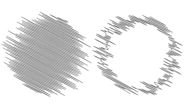 Bosquejo Círculo Anillo Garabato Garabatos Líneas Aleatorias Elementos Vectoriales Squiggle — Vector de stock