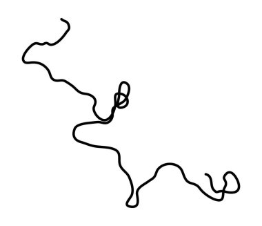 Dalgalı, dalgalı, dalgalı, eğri büğrü çizgi. Düzensiz rastgele çizgiler