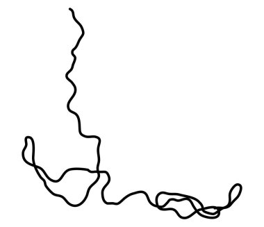 Dalgalı, dalgalı, dalgalı, eğri büğrü çizgi. Düzensiz rastgele çizgiler