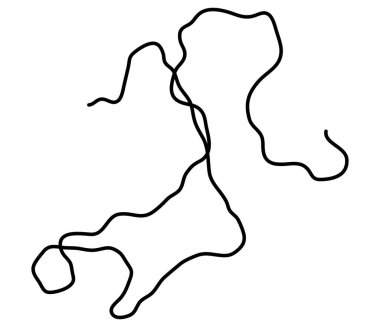 Dalgalı, dalgalı, dalgalı, eğri büğrü çizgi. Düzensiz rastgele çizgiler