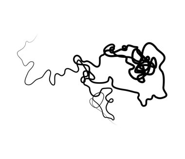 Dalgalı, dalgalı, dalgalı, eğri büğrü çizgi. Düzensiz rastgele çizgiler