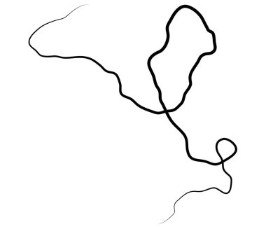 Dalgalı, dalgalı, dalgalı, eğri büğrü çizgi. Düzensiz rastgele çizgiler