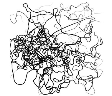 Dalgalı, dalgalı, dalgalı, eğri büğrü çizgi. Düzensiz rastgele çizgiler