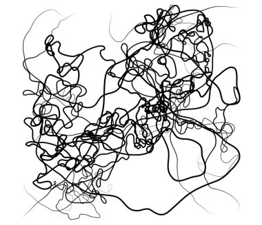 Dalgalı, dalgalı, dalgalı, eğri büğrü çizgi. Düzensiz rastgele çizgiler