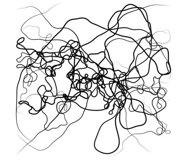 Dalgalı, dalgalı, dalgalı, eğri büğrü çizgi. Düzensiz rastgele çizgiler