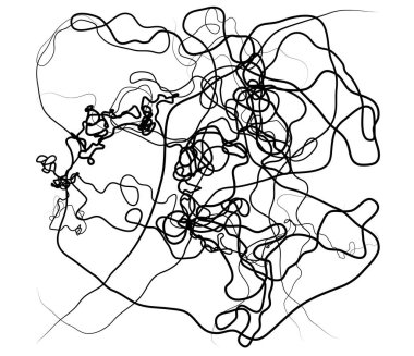 Dalgalı, dalgalı, dalgalı, eğri büğrü çizgi. Düzensiz rastgele çizgiler