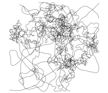 Dalgalı, dalgalı, dalgalı, eğri büğrü çizgi. Düzensiz rastgele çizgiler