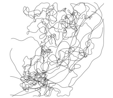 Dalgalı, dalgalı, dalgalı, eğri büğrü çizgi. Düzensiz rastgele çizgiler