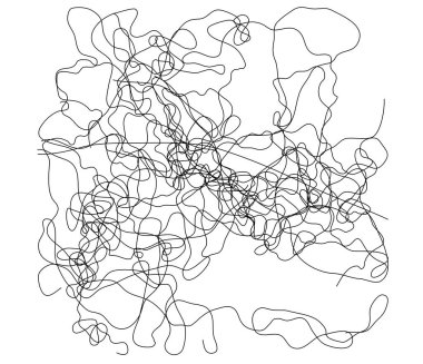 Dalgalı, dalgalı, dalgalı, eğri büğrü çizgi. Düzensiz rastgele çizgiler