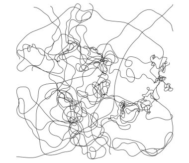Dalgalı, dalgalı, dalgalı, eğri büğrü çizgi. Düzensiz rastgele çizgiler