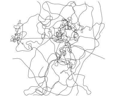 Dalgalı, dalgalı, dalgalı, eğri büğrü çizgi. Düzensiz rastgele çizgiler