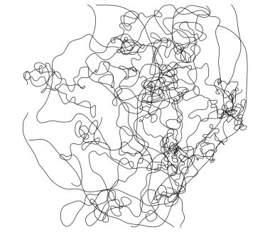 Dalgalı, dalgalı, dalgalı, eğri büğrü çizgi. Düzensiz rastgele çizgiler