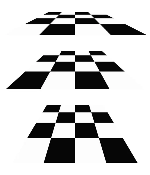 Schachbrett Schachbrettmuster Der Perspektive Checkered Checkered Checks Flugzeuge Verschwinden Schrumpft — Stockvektor
