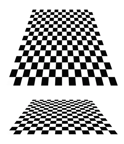 Chessboard Checkerboard Pattern Perspective Checkered Chequered Checks Planes Vanishing Diminishing — Stock Vector
