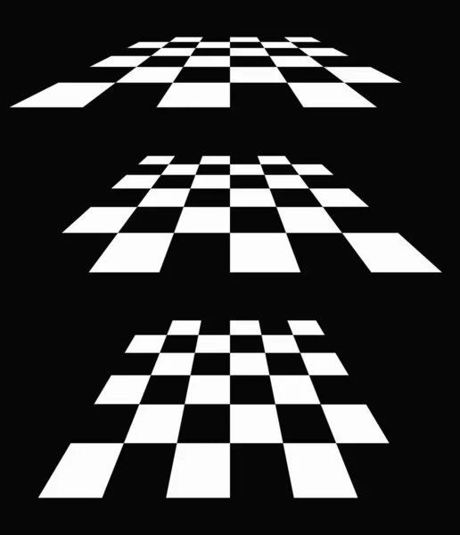 Schackbräda Rutmönster Perspektivet Checkade Rutiga Checkar Plan Försvinner Minskar Till — Stock vektor